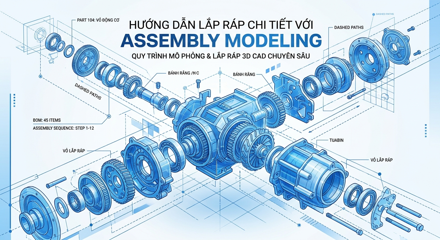 Hướng Dẫn Inventor 2024 Cơ: bản: Bắt đầu thiết kế 3D dễ dàng 14 Hướng dẫn lắp ráp chi tiết với Assembly Modeling