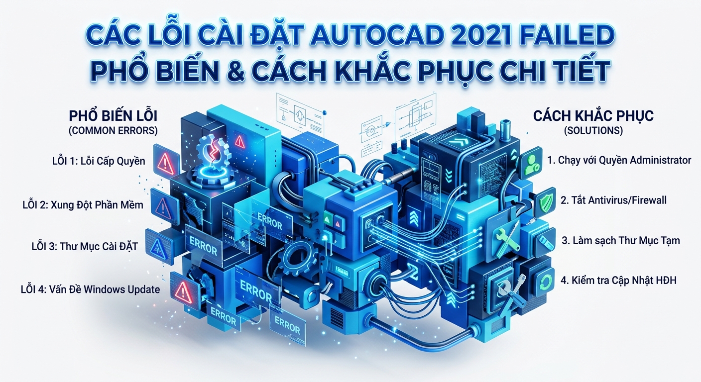 Sửa Lỗi Cài Đặt AutoCAD 2021 Failed: Hướng Dẫn Chi Tiết 11 Các lỗi cài đặt AutoCAD 2021 Failed phổ biến và Cách khắc phục chi tiết