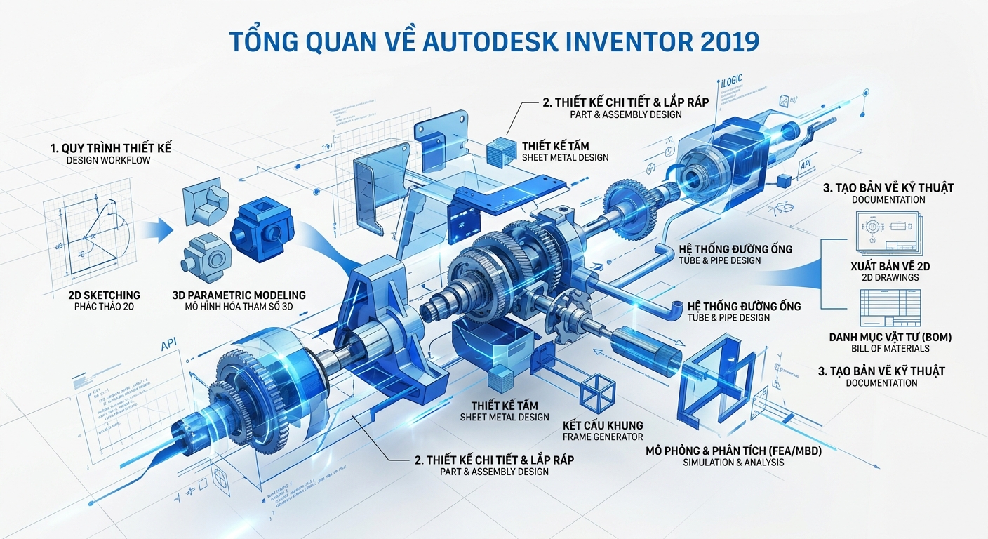 Inventor 2019 Hướng Dẫn Cài: đặt chi tiết từ A-Z cho người mới 10 1. Tổng quan về Autodesk Inventor 2019
