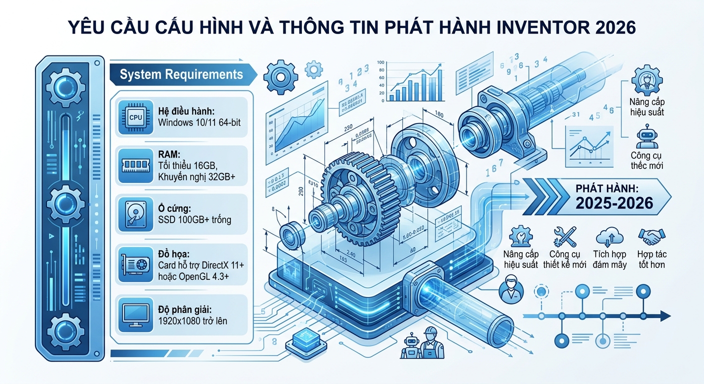 Inventor 2026: Khám Phá Tính Năng Mới & Cải Tiến Đột Phá 12 Yêu Cầu Cấu Hình Và Thông Tin Phát Hành Inventor 2026
