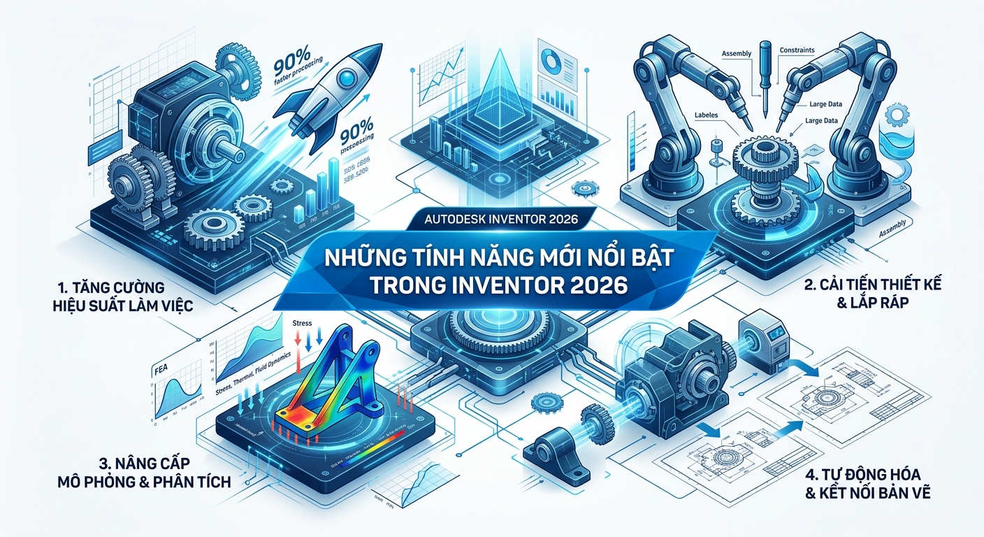 Inventor 2026: Khám Phá Tính Năng Mới & Cải Tiến Đột Phá 10 Những Tính Năng Mới Nổi Bật Trong Inventor 2026