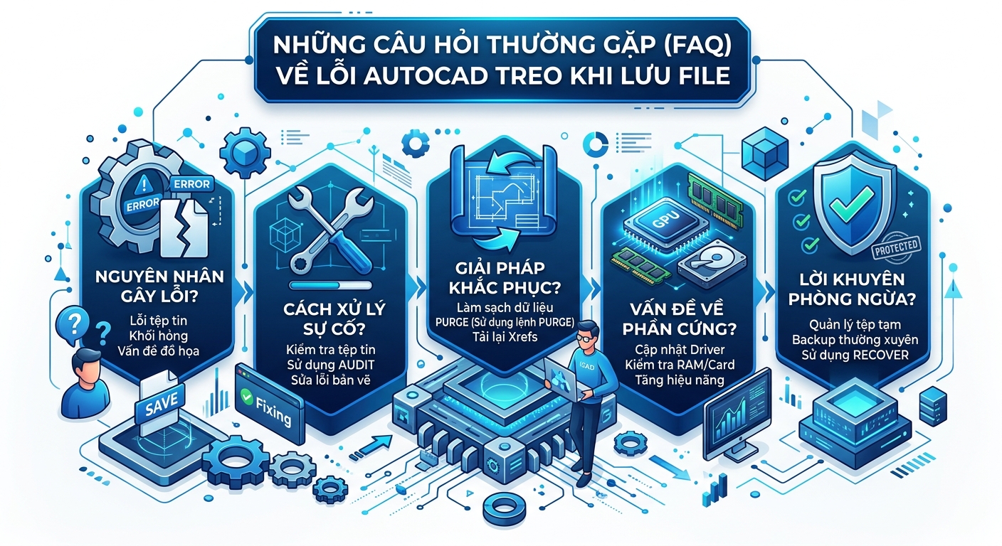 Khắc phục lỗi AutoCAD 2020 bị treo khi lưu file hiệu quả 12 Những Câu Hỏi Thường Gặp (FAQ) Về Lỗi AutoCAD Treo Khi Lưu File