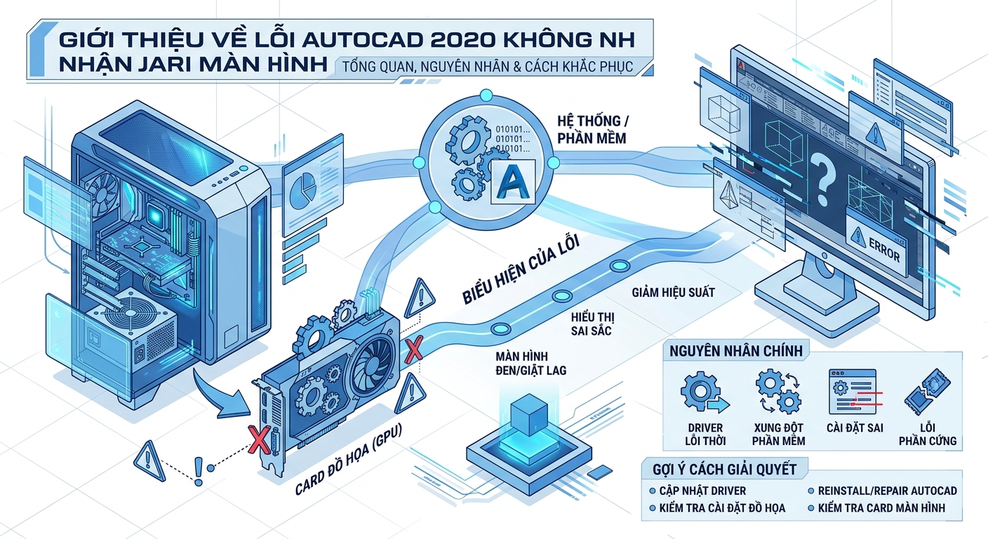 Sửa lỗi AutoCAD 2020 không nhận card màn hình triệt để 9 Giới thiệu về lỗi AutoCAD 2020 không nhận card màn hình