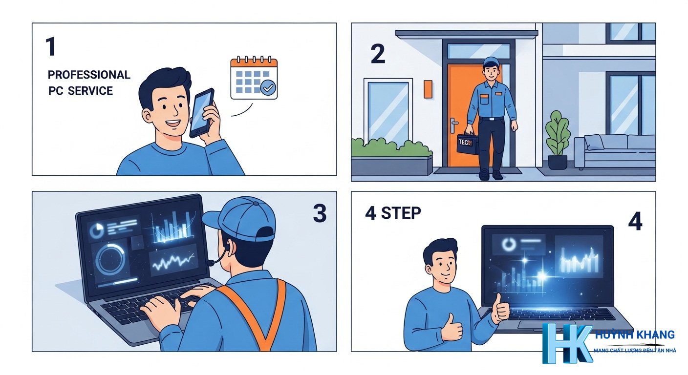 Cài win tại nhà TPHCM Tận Nơi – Nhanh, Báo Giá Trước | Huỳnh Khang 12 Quy trình 4 bước cài Win tận nơi chuyên nghiệp