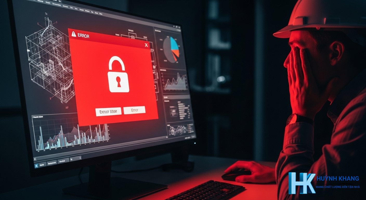 Khi AutoCAD báo lỗi bản quyền giữa lúc đang làm việc