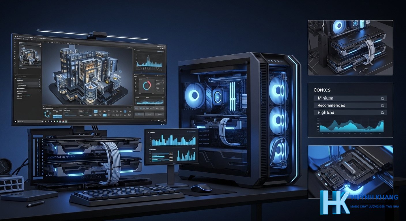 Cấu Hình Lumion 2026: Toàn Tập Yêu Cầu & Cách Build PC Tối Ưu 9 Cấu hình Lumion 2026: Yêu cầu hệ thống từ Tối thiểu đến Cao cấp